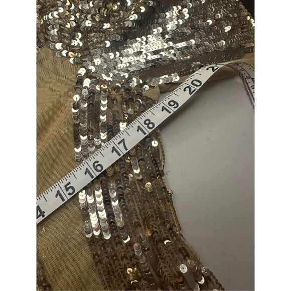 Lovers + Friends Women's Sequin Lux Mini Dress Gold Size Large - Picture 10 of 11